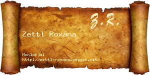 Zettl Roxána névjegykártya